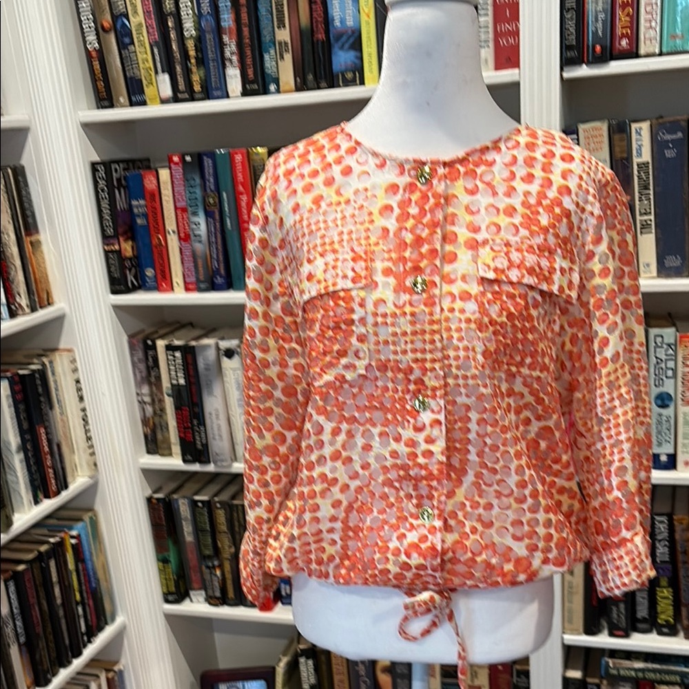 Hearts of Palm Orange Polka Dot Women's Top